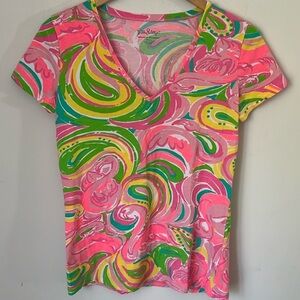 Lilly Pulitzer Michele V-neck Top Size S